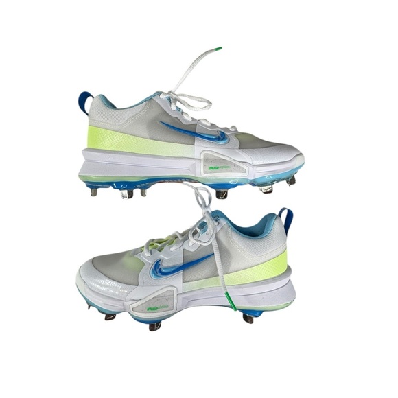 NWOB Nike Force Mens Trout 9 Pro White Barely Volt Size 8 Athletic Sporty Cleats - Picture 4 of 10
